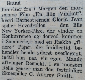 Omtale af "Den lille Vildkat" i Holbæk Amts Avis, 8. august 1940.